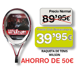 Raqueta de tenis Willson 39'95 euros