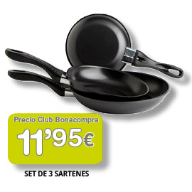 Set de 3 sartenes 11'95 euros